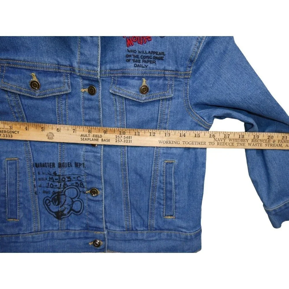 Disney Brand Original Mickey Mouse Denim Jacket Embroidered Size 5/6‎ Unisex